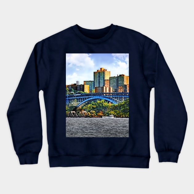 Palisades Interstate Park - Henry Hudson Bridge Crewneck Sweatshirt by SusanSavad